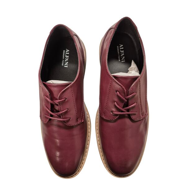 Alfani Men Plain Toe Oxfords Lincoln Size US 9M Wine Red Faux Leather main image 6
